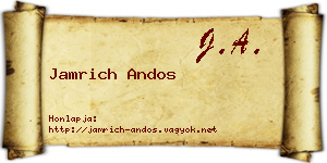 Jamrich Andos névjegykártya